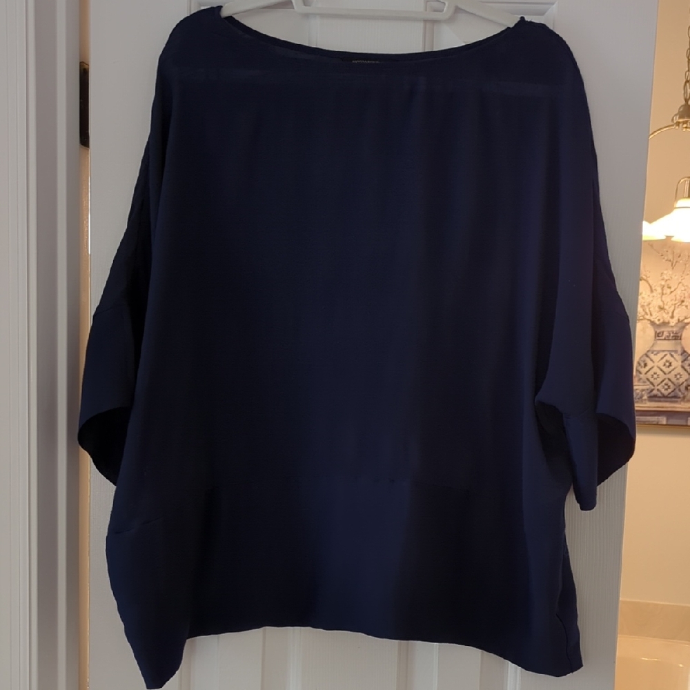 Banana Republic Blue Boxy 3/4 Sleeve Blouse
